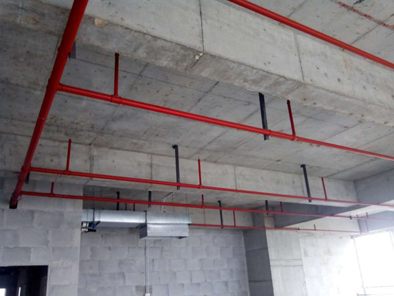 南昌中航國際廣場二期消防工程施工中