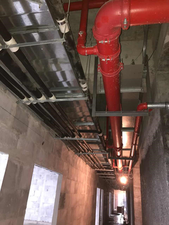 南昌中航國際廣場二期消防工程施工中